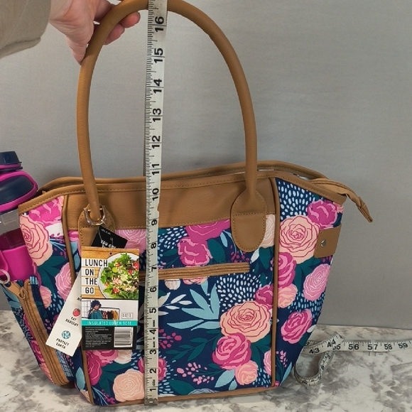 LOTG Floral Insulated Lunch Tote With Water Bottle NWT - Picture 8 of 12